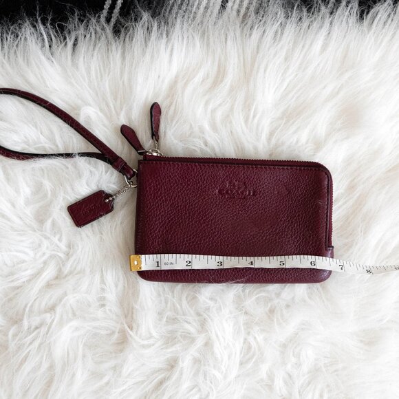 Coach Burgundy Leather Wristlet - Picture 13 of 14